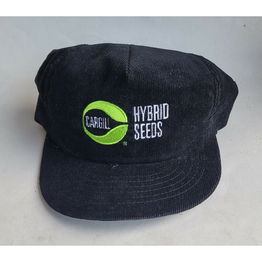 VTG Cargill Hybrid Seeds Corduroy Black Snapback Hat Cap Adjustable Swingster US